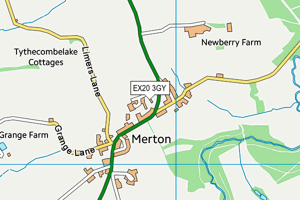 EX20 3GY map - OS VectorMap District (Ordnance Survey)