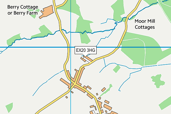 EX20 3HG map - OS VectorMap District (Ordnance Survey)