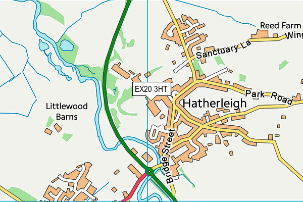 EX20 3HT map - OS VectorMap District (Ordnance Survey)