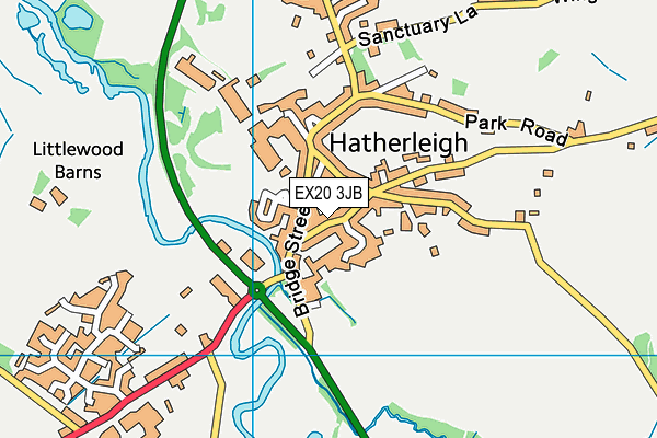 Hatherleigh Community Primary School map (EX20 3JB) - OS VectorMap District (Ordnance Survey)
