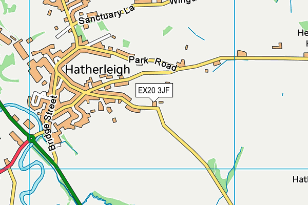 EX20 3JF map - OS VectorMap District (Ordnance Survey)