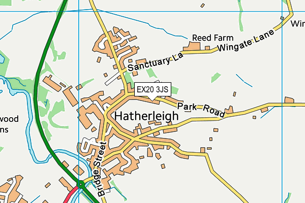 EX20 3JS map - OS VectorMap District (Ordnance Survey)