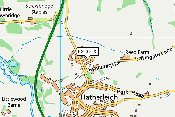 EX20 3JX map - OS VectorMap District (Ordnance Survey)