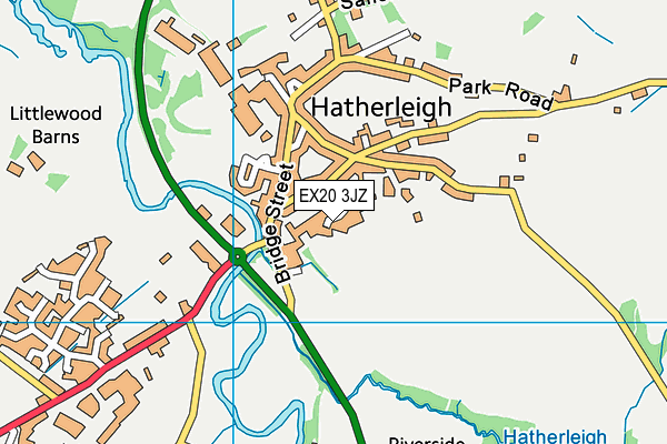 EX20 3JZ map - OS VectorMap District (Ordnance Survey)