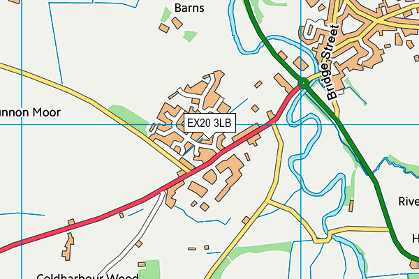 EX20 3LB map - OS VectorMap District (Ordnance Survey)