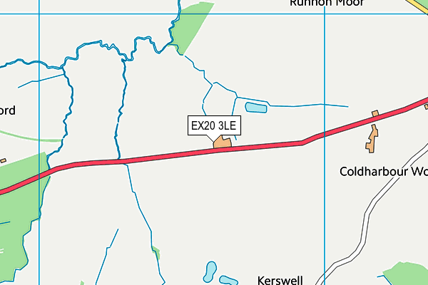 EX20 3LE map - OS VectorMap District (Ordnance Survey)