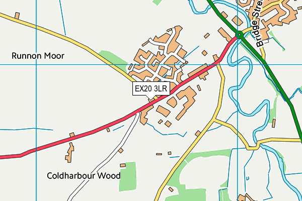 EX20 3LR map - OS VectorMap District (Ordnance Survey)