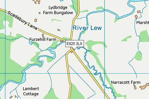 EX20 3LX map - OS VectorMap District (Ordnance Survey)