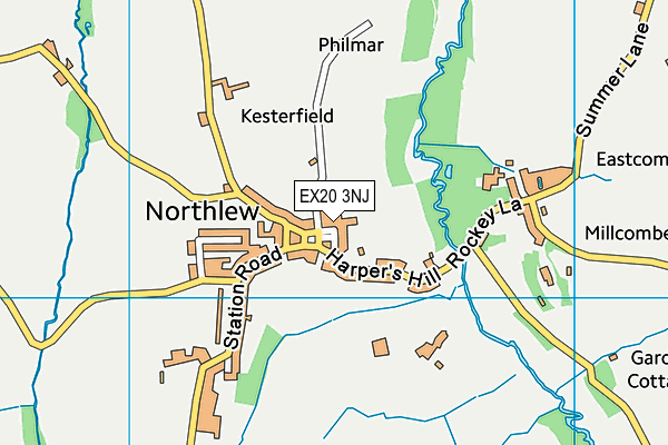 EX20 3NJ map - OS VectorMap District (Ordnance Survey)