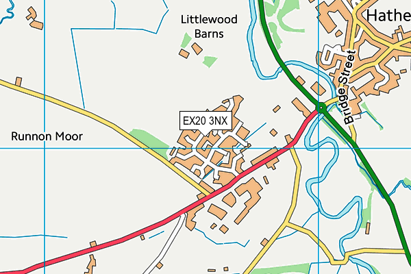 EX20 3NX map - OS VectorMap District (Ordnance Survey)