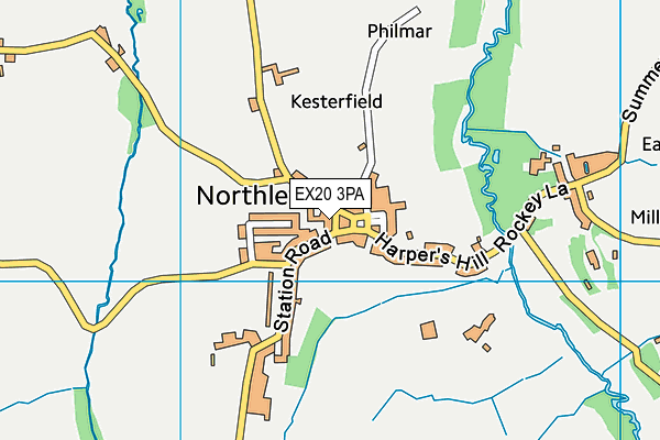 EX20 3PA map - OS VectorMap District (Ordnance Survey)