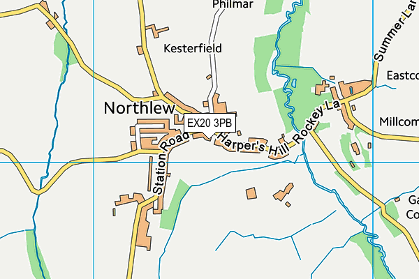 Northlew and Ashbury Parochial Church of England Primary School map (EX20 3PB) - OS VectorMap District (Ordnance Survey)