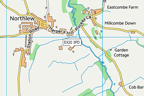 EX20 3PD map - OS VectorMap District (Ordnance Survey)