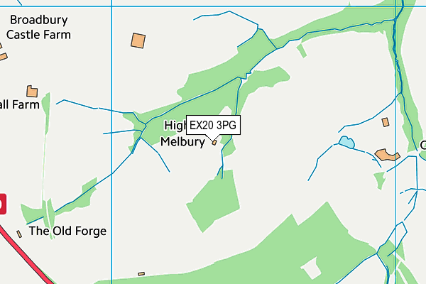 EX20 3PG map - OS VectorMap District (Ordnance Survey)