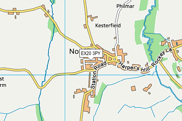 EX20 3PY map - OS VectorMap District (Ordnance Survey)