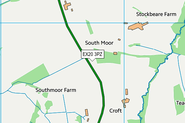 EX20 3PZ map - OS VectorMap District (Ordnance Survey)