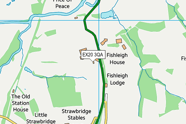 EX20 3QA map - OS VectorMap District (Ordnance Survey)