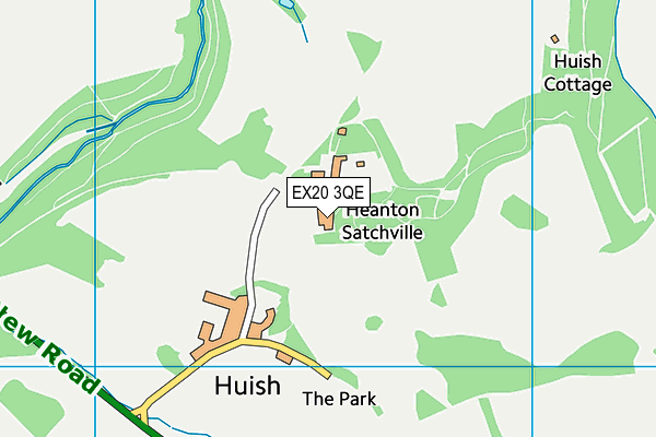 EX20 3QE map - OS VectorMap District (Ordnance Survey)