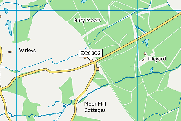 EX20 3QG map - OS VectorMap District (Ordnance Survey)