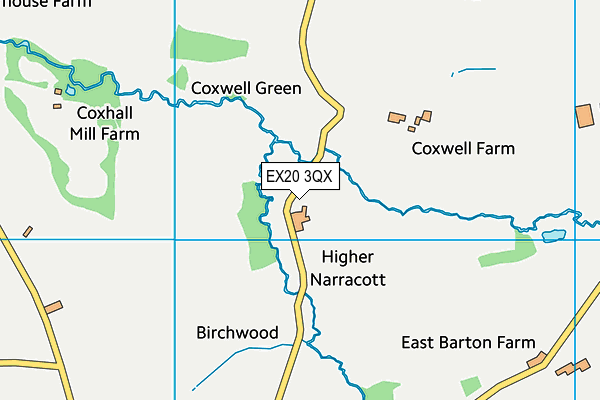 EX20 3QX map - OS VectorMap District (Ordnance Survey)