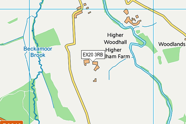 EX20 3RB map - OS VectorMap District (Ordnance Survey)