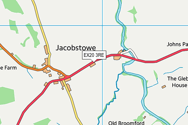 EX20 3RE map - OS VectorMap District (Ordnance Survey)