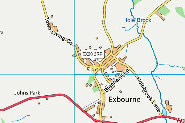 EX20 3RP map - OS VectorMap District (Ordnance Survey)