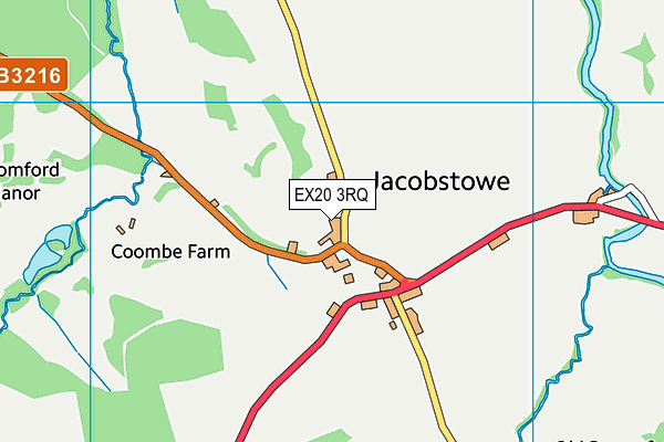 EX20 3RQ map - OS VectorMap District (Ordnance Survey)