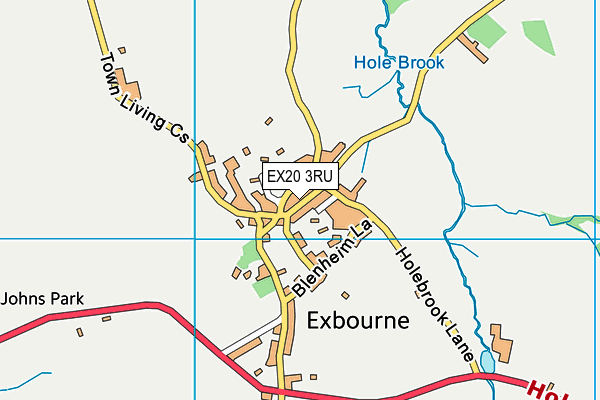 EX20 3RU map - OS VectorMap District (Ordnance Survey)