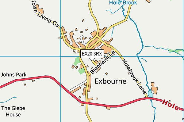 EX20 3RX map - OS VectorMap District (Ordnance Survey)