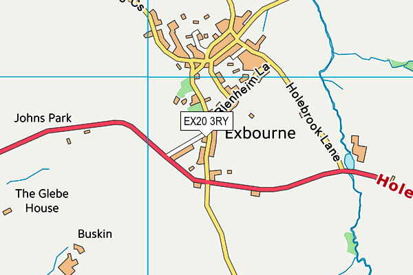EX20 3RY map - OS VectorMap District (Ordnance Survey)