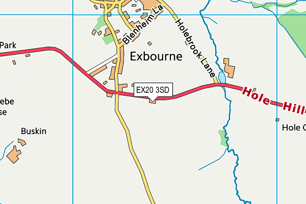 EX20 3SD map - OS VectorMap District (Ordnance Survey)