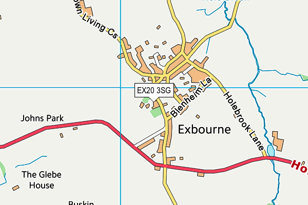 EX20 3SG map - OS VectorMap District (Ordnance Survey)