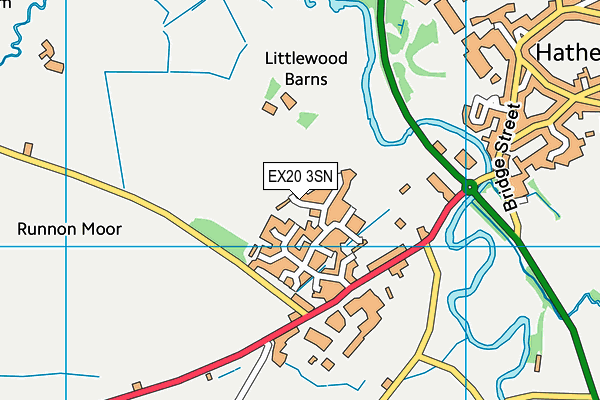 EX20 3SN map - OS VectorMap District (Ordnance Survey)