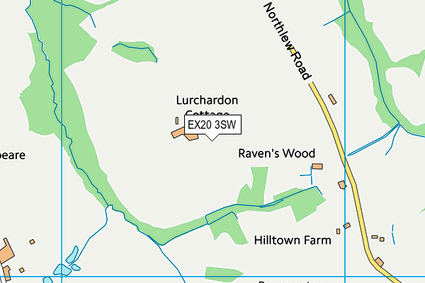 EX20 3SW map - OS VectorMap District (Ordnance Survey)