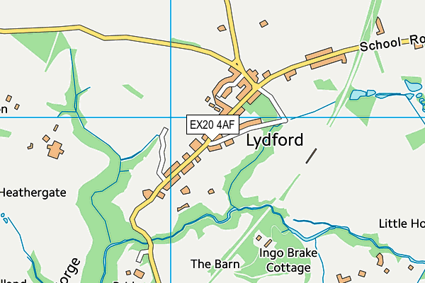 EX20 4AF map - OS VectorMap District (Ordnance Survey)