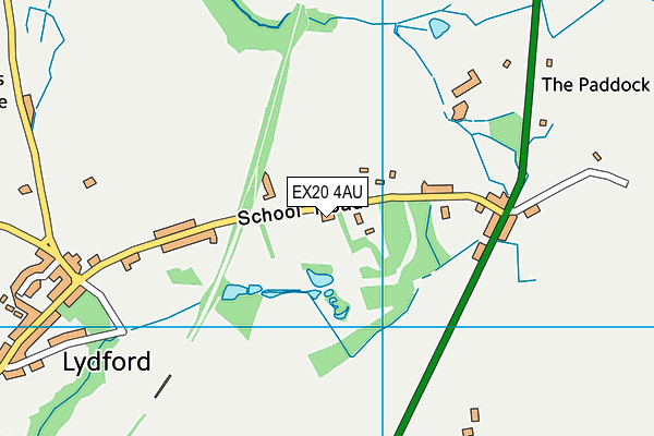Lydford Primary School map (EX20 4AU) - OS VectorMap District (Ordnance Survey)