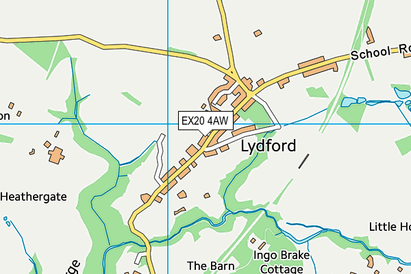 EX20 4AW map - OS VectorMap District (Ordnance Survey)