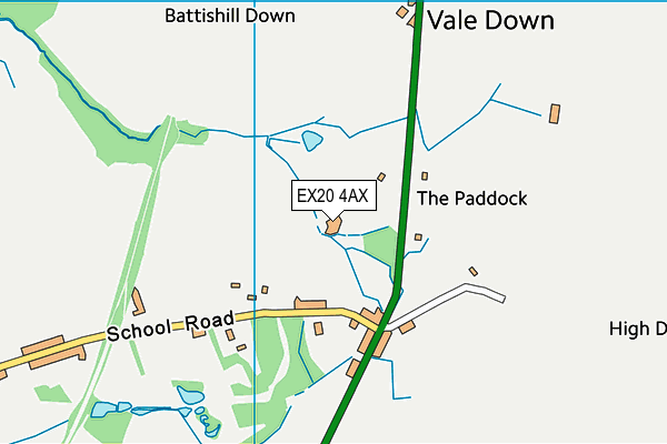 EX20 4AX map - OS VectorMap District (Ordnance Survey)