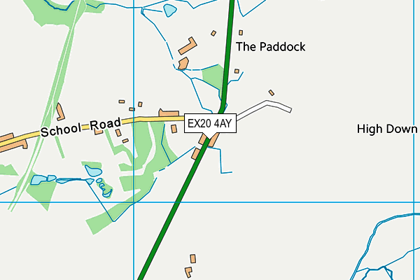 EX20 4AY map - OS VectorMap District (Ordnance Survey)