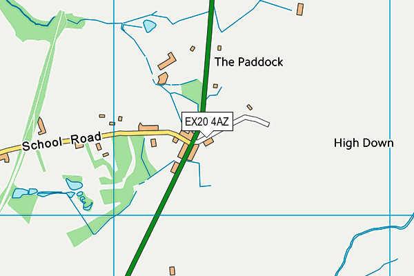 EX20 4AZ map - OS VectorMap District (Ordnance Survey)