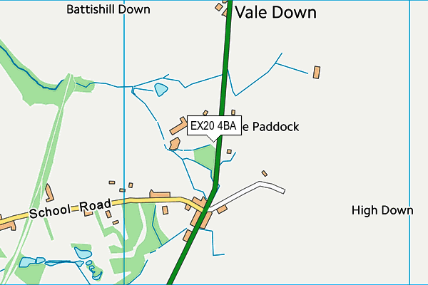 EX20 4BA map - OS VectorMap District (Ordnance Survey)