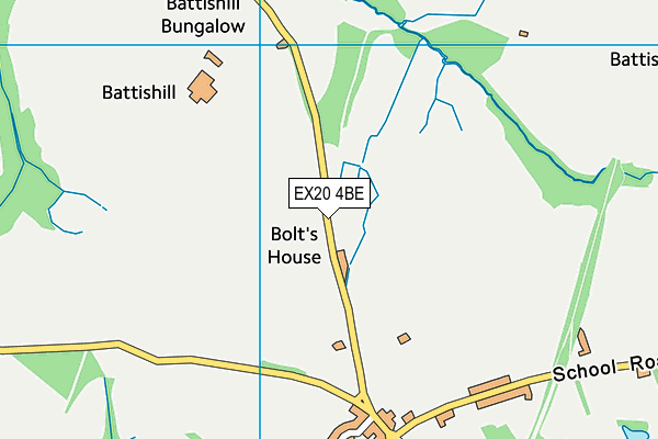 EX20 4BE map - OS VectorMap District (Ordnance Survey)