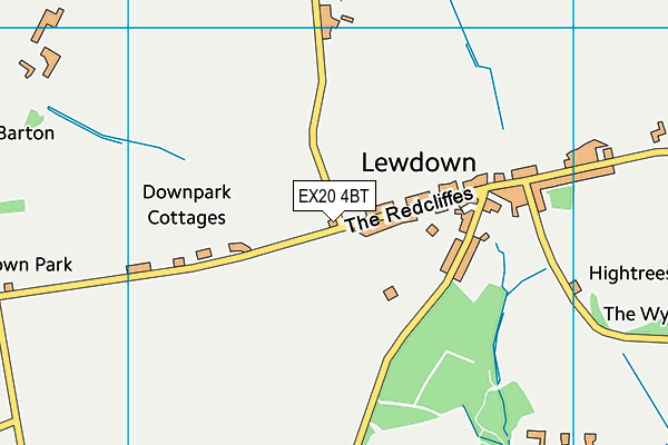 EX20 4BT map - OS VectorMap District (Ordnance Survey)