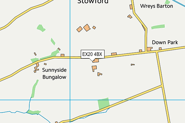 EX20 4BX map - OS VectorMap District (Ordnance Survey)