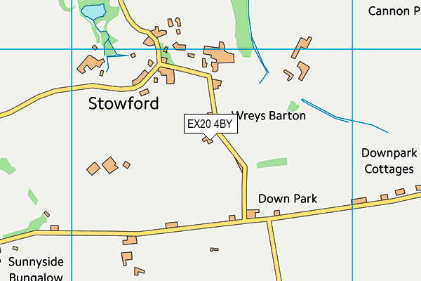 EX20 4BY map - OS VectorMap District (Ordnance Survey)