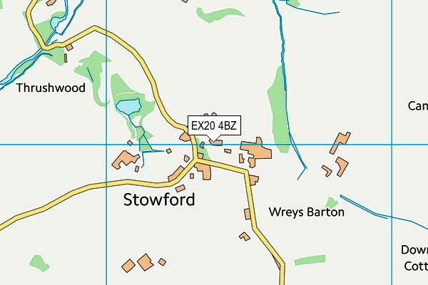 EX20 4BZ map - OS VectorMap District (Ordnance Survey)