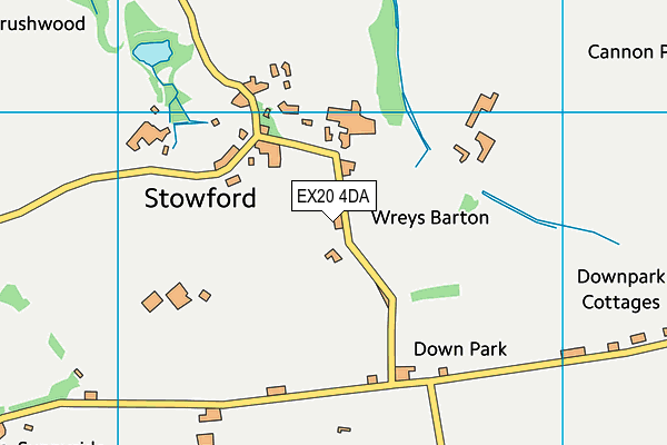 EX20 4DA map - OS VectorMap District (Ordnance Survey)