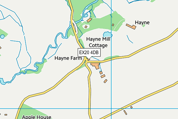 EX20 4DB map - OS VectorMap District (Ordnance Survey)