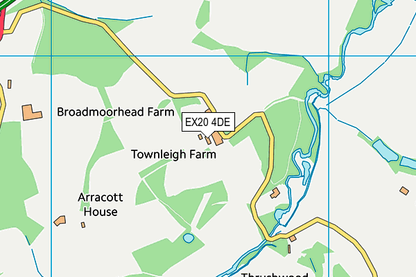 EX20 4DE map - OS VectorMap District (Ordnance Survey)